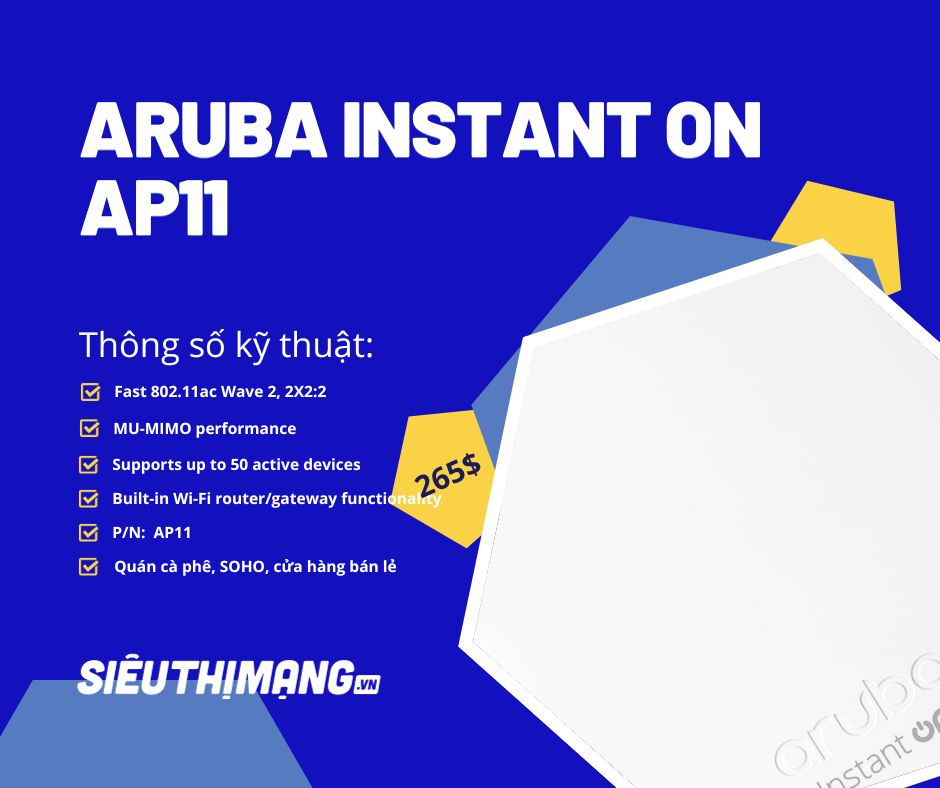Bộ phát Wi-Fi Aruba Instant On AP11 Access Point | AP11 
