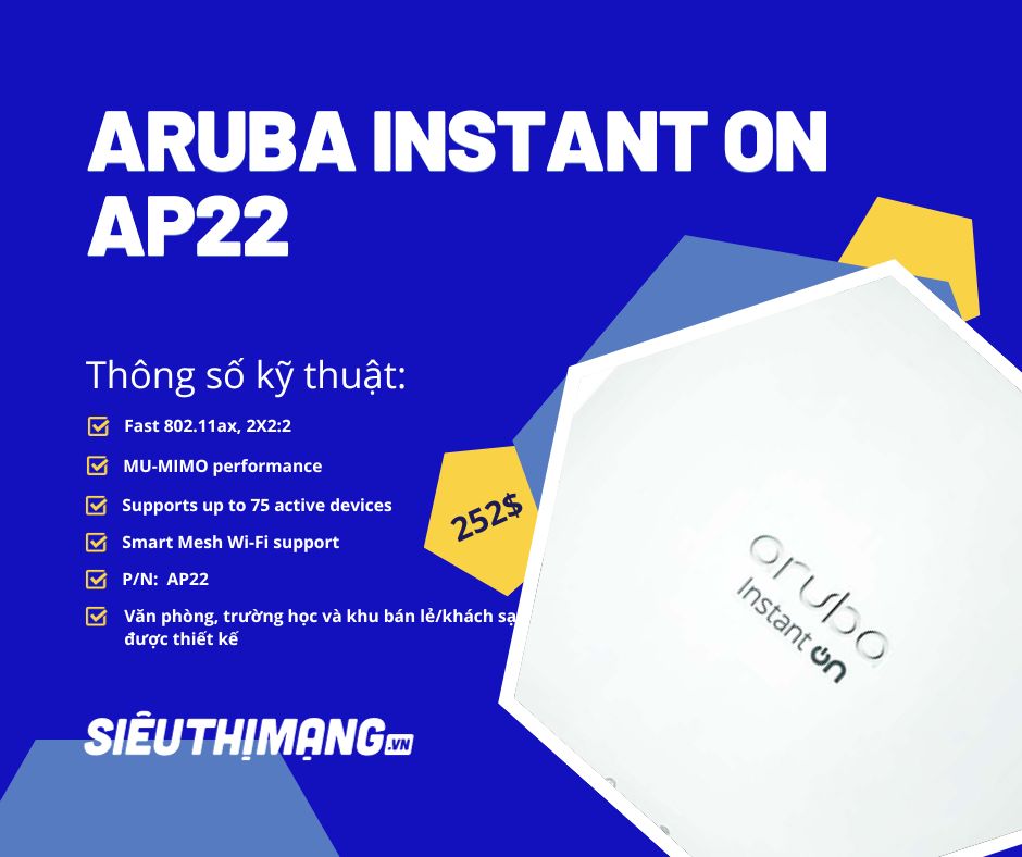 Bộ phát Wi-Fi Aruba Instant On AP22 Access Point | AP22