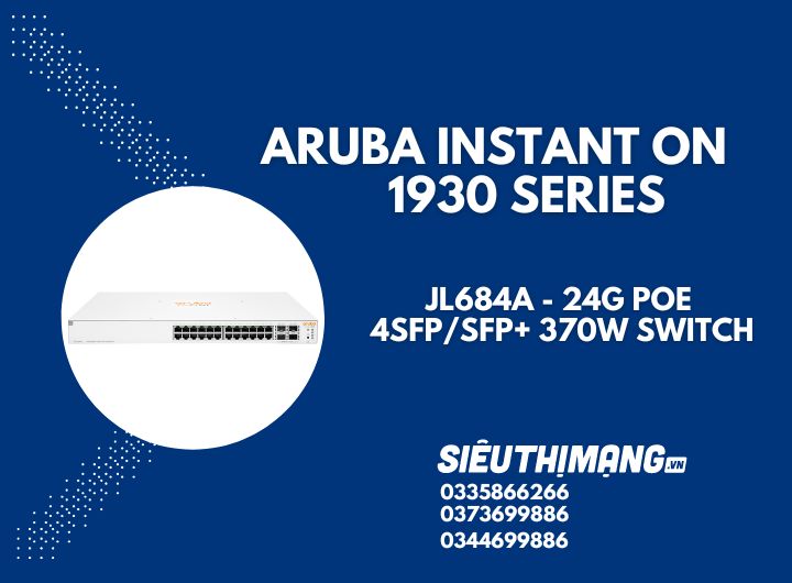 Aruba Instant On JL684A 1930 24G PoE 4SFP/SFP+ 370W Switch | HPE