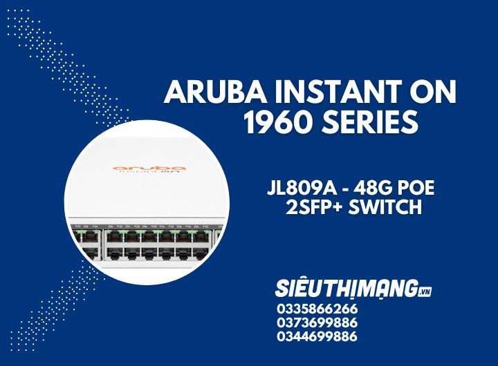 Aruba Instant On JL809A 1960 48G PoE 2SFP+ Switch | HPE