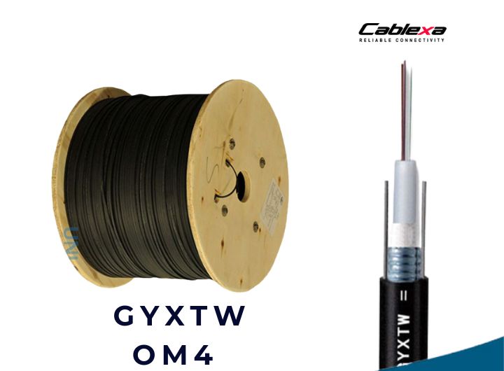 Cáp quang Multimode 4FO OM4 GYXTW bọc thép vỏ HDPE , 4F, 4 core, 4 lõi, 4 sợi, 4 Fiber, 50/125 Cáp quang Multimode 4FO OM4 GYXTW bọc thép vỏ HDPE , 4F, 4 core, 4 lõi, 4 sợi, 4 Fiber, 50/125