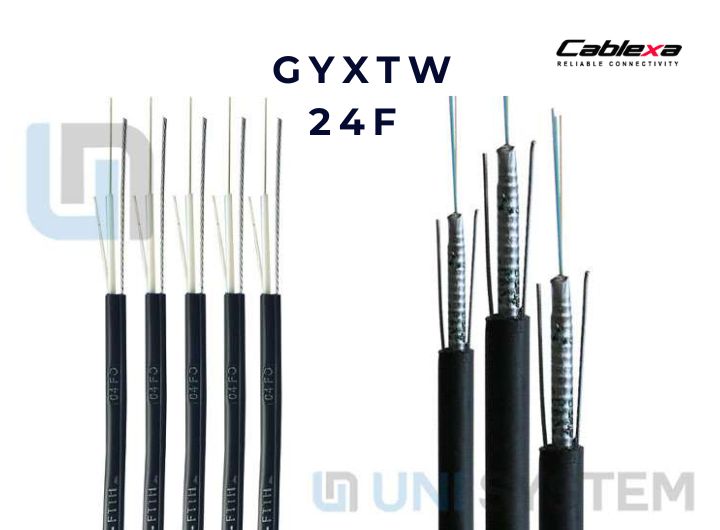 Cáp quang Singlemode 24 sợi GYXTW bọc thép vỏ HDPE, 24F, 24 core, 24 lõi, 24FO, 24 Fiber
