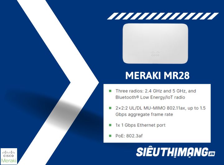 Meraki MR28-HW | Wi-Fi 6 Wireless Indoor Access Points Giá Tốt Số.1️⃣ 