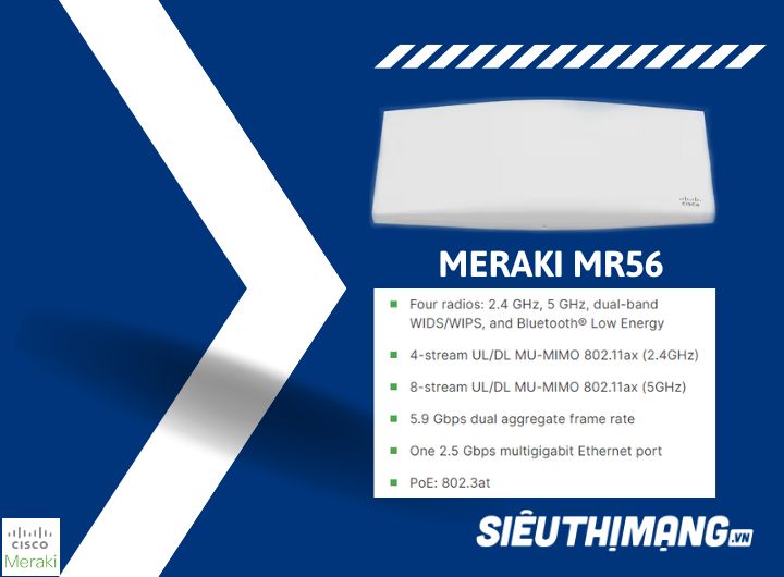 Meraki MR56 Cisco Meraki MR56 Cloud Managed 802.11ax AP