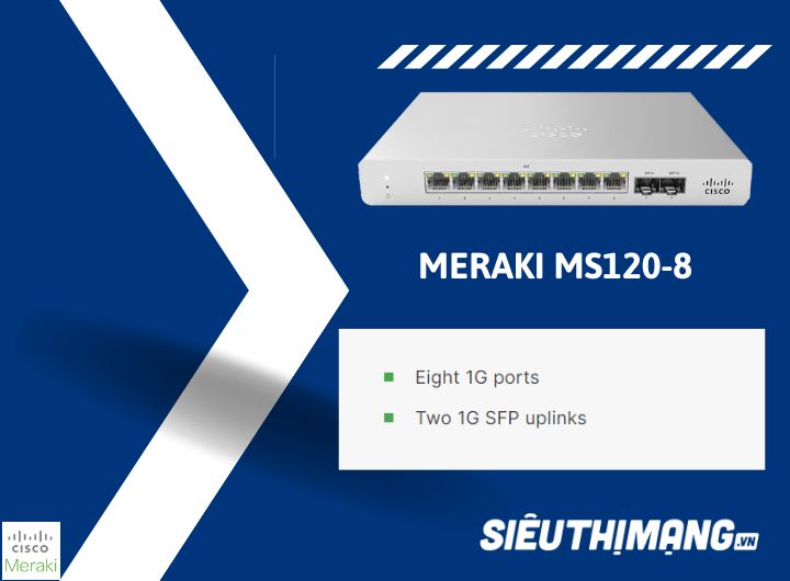 Meraki MS120-8 | MS120-8LP-HW | MS120-8FP-HW | Compact Switches | Cloud Managed Switching for the Small Branch