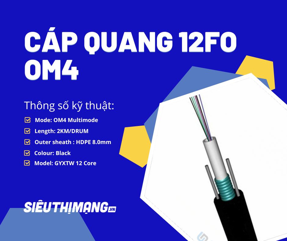 Cáp quang Multimode 12FO OM4