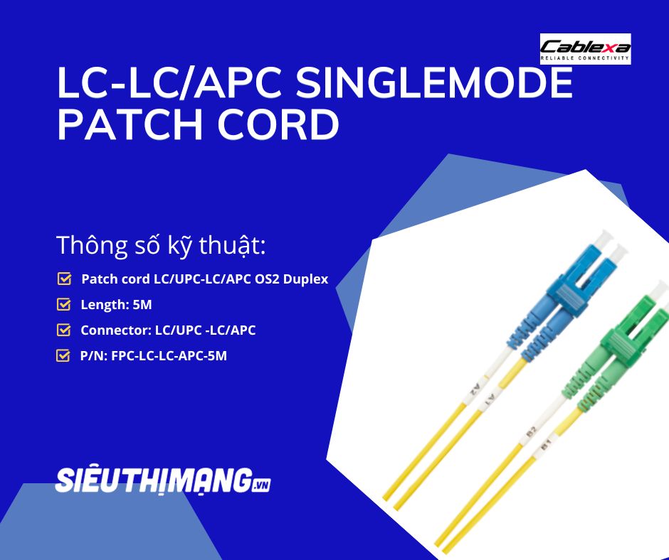 Dây nhảy quang Singlemode LCUPC-LCAPC OS1 OS2