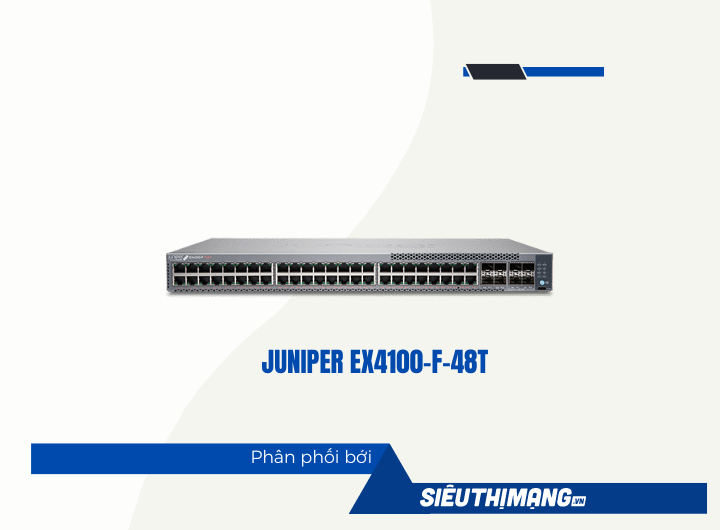 Juniper EX4100-F-48T 48-port 10/100/1000BASE-T switch, 4x1GbE/10GbE SFP/SFP+ uplinks, 4x10GbE stacking/uplink ports, with Standard SW, optics sold separately, TAA compliant Juniper EX4100-F-48T 48-port 10/100/1000BASE-T switch, 4x1GbE/10GbE SFP/SFP+ uplinks, 4x10GbE stacking/uplink ports, with Standard SW, optics sold separately, TAA compliant