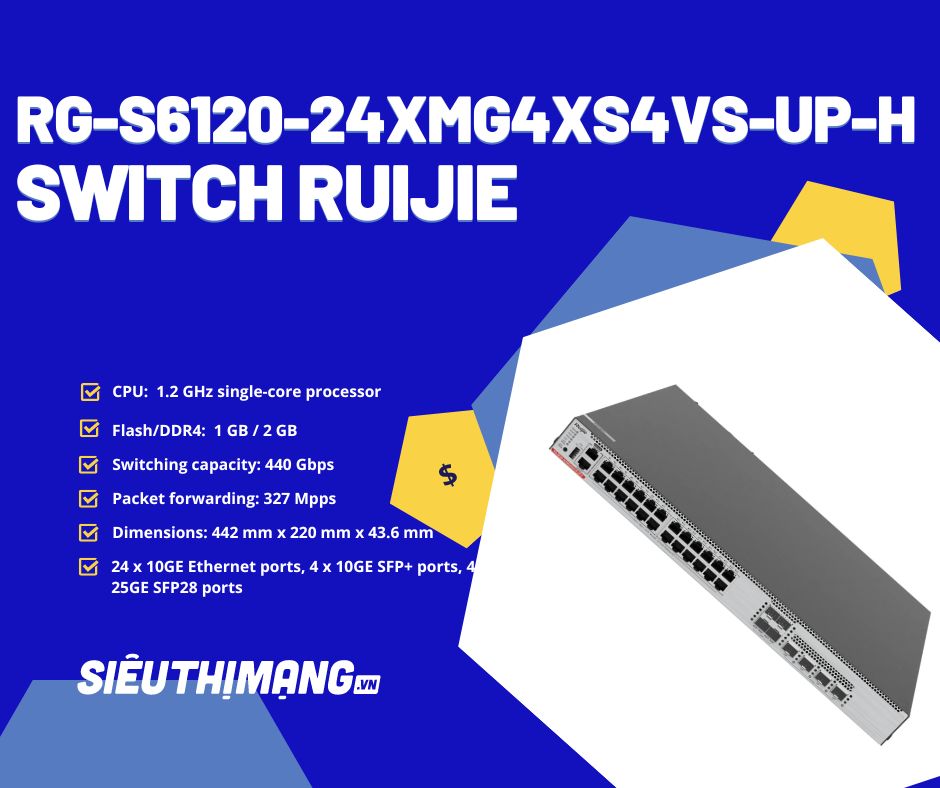 Ruijie RG-S6120-24XMG4XS4VS-UP-H Ruijie RG-S6120-24XMG4XS4VS-UP-H