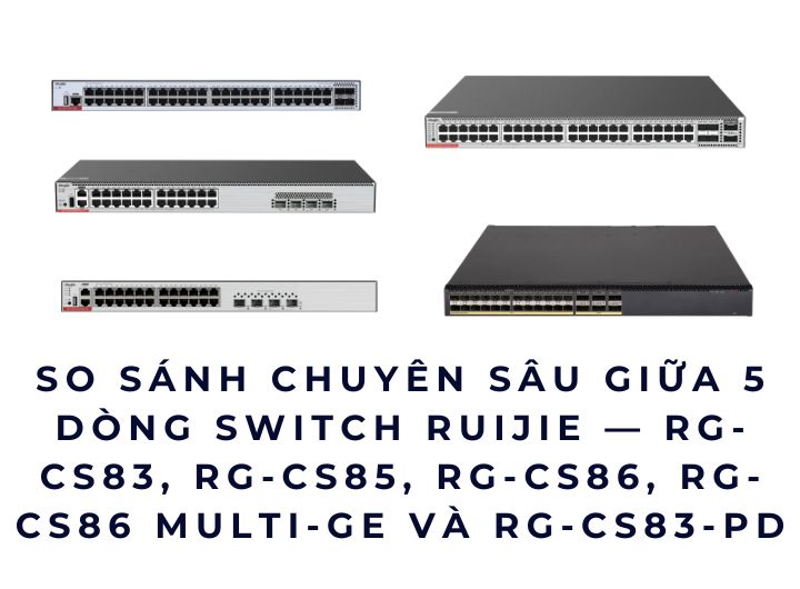 So sánh chuyên sâu giữa 5 dòng switch Ruijie — RG-CS83, RG-CS85, RG-CS86, RG-CS86 Multi-GE và RG-CS83-PD So sánh chuyên sâu giữa 5 dòng switch Ruijie — RG-CS83, RG-CS85, RG-CS86, RG-CS86 Multi-GE và RG-CS83-PD