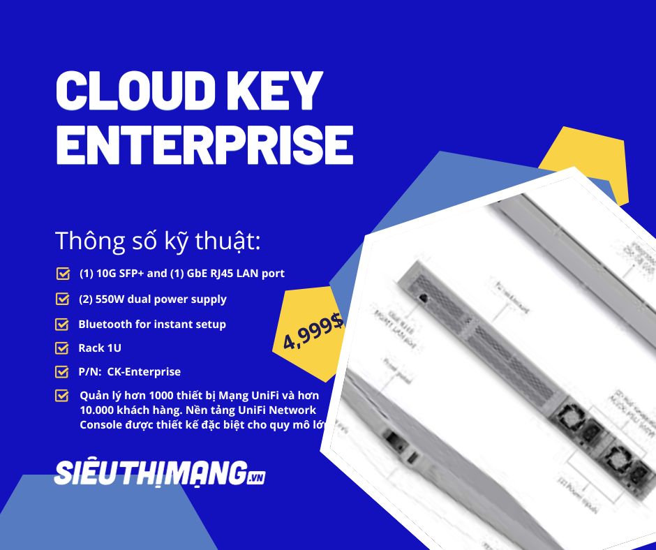 Bộ quản lý tập trung Ubiquiti UniFi Cloud Key Enterprise CK-Enterprise Bộ quản lý tập trung Ubiquiti UniFi Cloud Key Enterprise CK-Enterprise