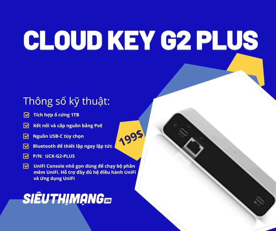 Bộ quản lý tập trung Ubiquiti UniFi Cloud Key G2 Plus UCK-G2-PLUS